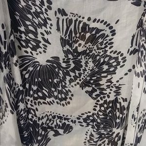 Butterfly black and white scarf shawl